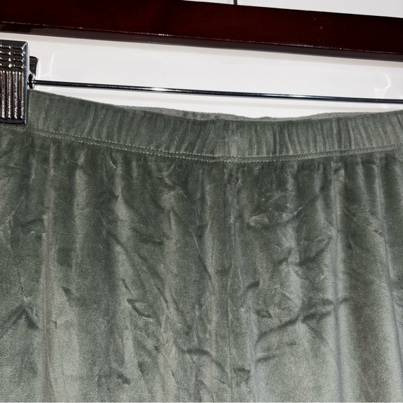 Joyspun Women Large Olive Green Sweatpants Elastic Waistband Velvet Velour Soft - Picture 6 of 7